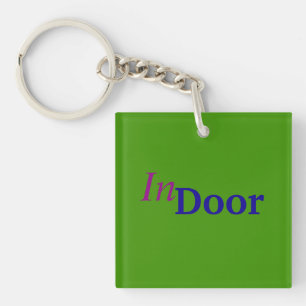 Personalized, Minimalist Spring Green Solid Color Keychain