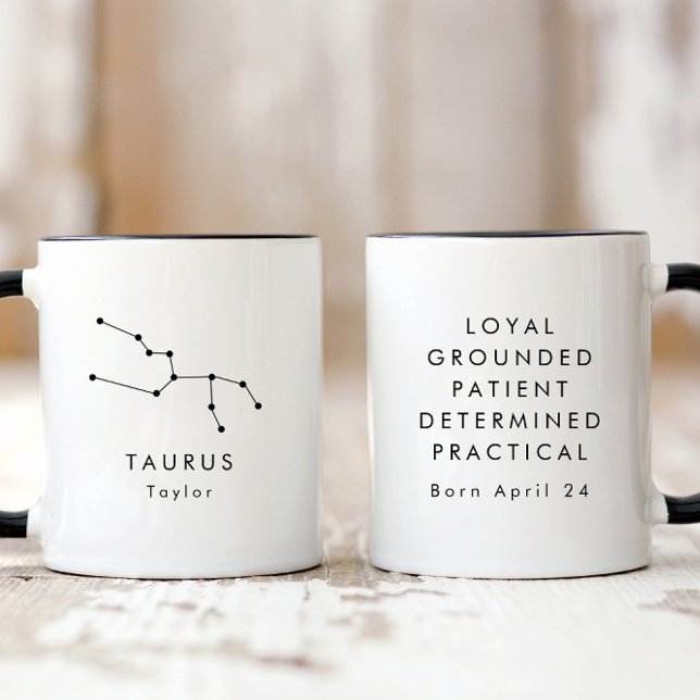 Personalized Minimalist Taurus Zodiac Sign Mug (Creator Uploaded)