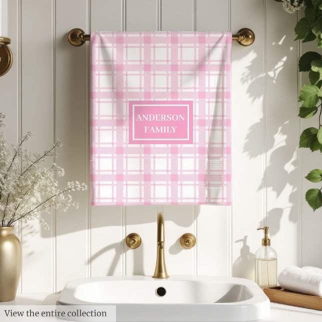 Personalized Minimalist Towels Plaid Pastel Touch (Personalized Minimalist Towels Plaid Pastel Touch)