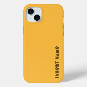Personalized, Minimalist Warm Yellow Solid Color iPhone 15 Plus Case