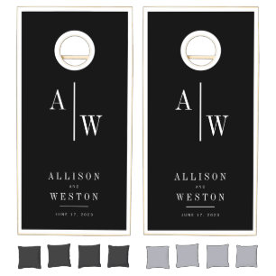 Personalized Minimalist Wedding Cornhole Game Set