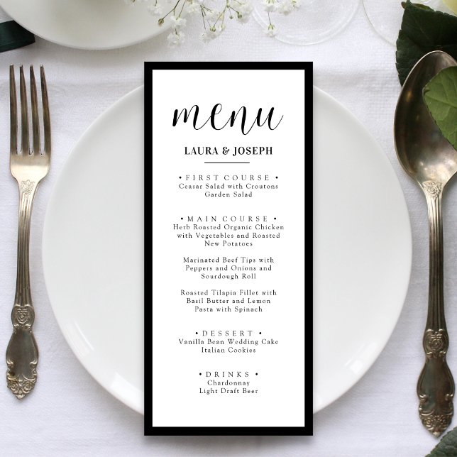 Personalized Minimalist Wedding Dinner Menu (Creator Uploaded)