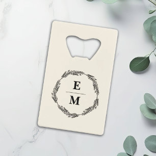Personalized Minimalist Wedding Favor Credit Card Bottle Opener