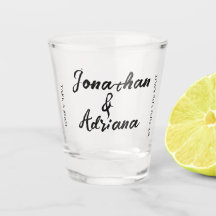 Personalized Minimalist Wedding Shot Glass