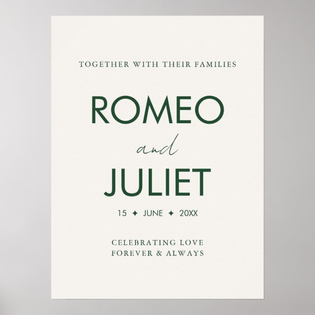 Personalized Minimalist Wedding Welcome Poster (Front)