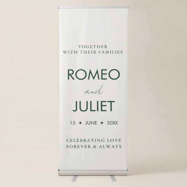 Personalized Minimalist Wedding Welcome Poster Retractable Banner (Front)