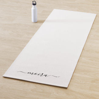Personalized Minimalist White Yoga Mat