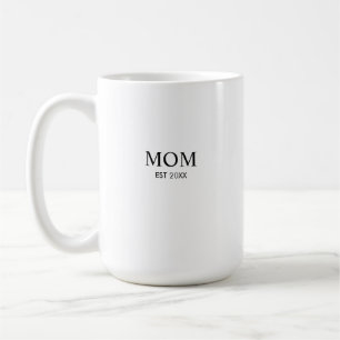 Personalized Minimalist Year Established Mom Coffee Mug