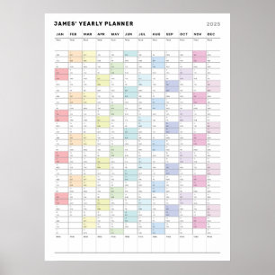 Personalized Minimalist Yearly Planner Poster