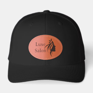 Personalized Minimalistic Beauty Salon Leather Patch Hat