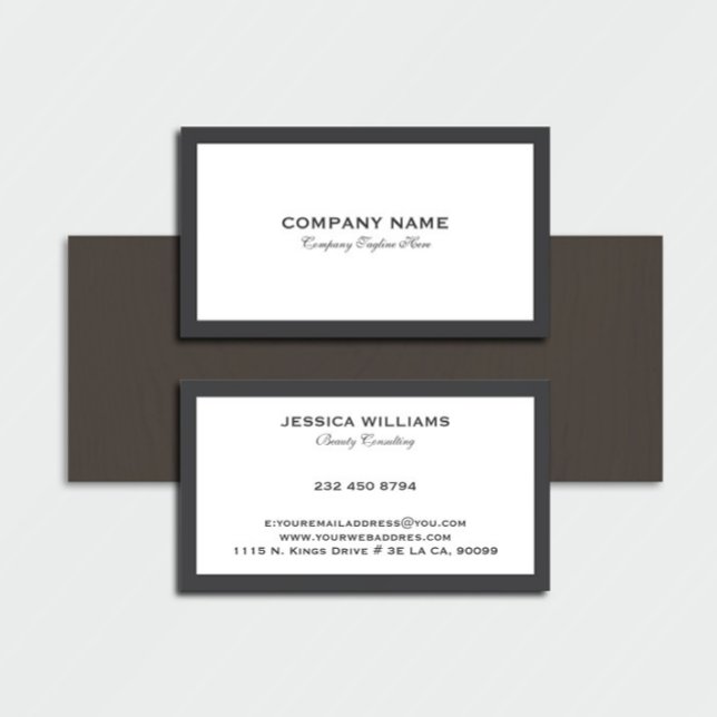 Personalized Minimalistic Gray and White Business Card (Creator Uploaded)