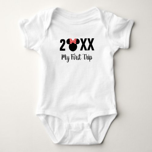 Personalized Minnie Mouse  My First Trip T_Shirt Baby Bodysuit