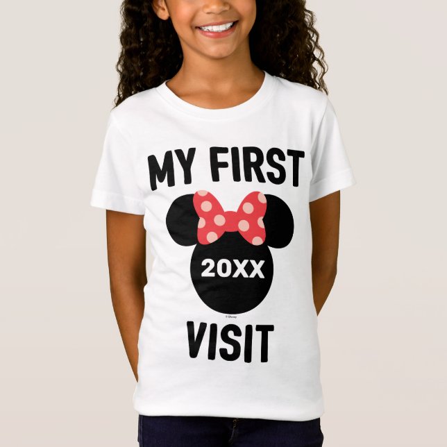 Personalized Minnie Mouse My First Visit T-Shirt (Front)