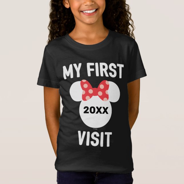 Personalized Minnie Mouse My First Visit T-Shirt (Front)