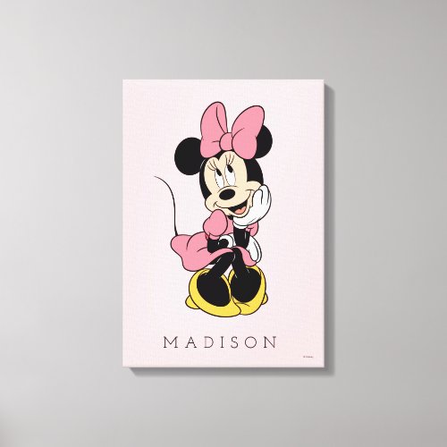 Personalized _ Minnie Mouse  Posing in Pink  Canvas Print