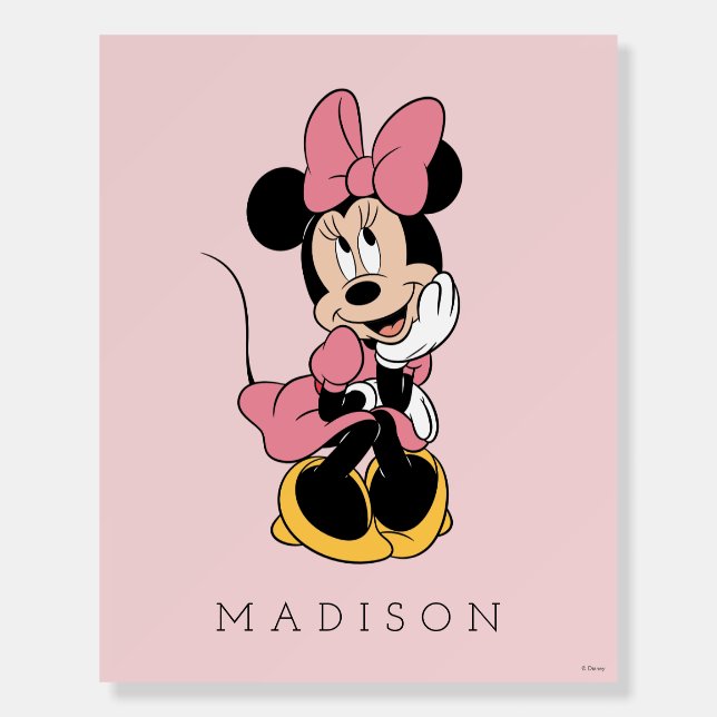 Personalized - Minnie Mouse | Posing in Pink  Foam Board (Front)