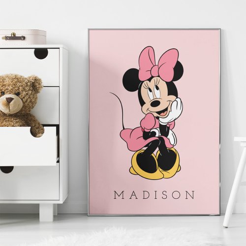 Personalized _ Minnie Mouse  Posing in Pink Poster