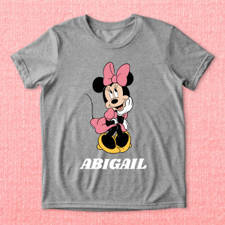 Personalized Minnie Mouse | Posing in Pink Tri-Blend Shirt