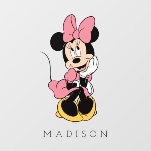 Personalized _ Minnie Mouse  Posing in Pink  Wall Decal