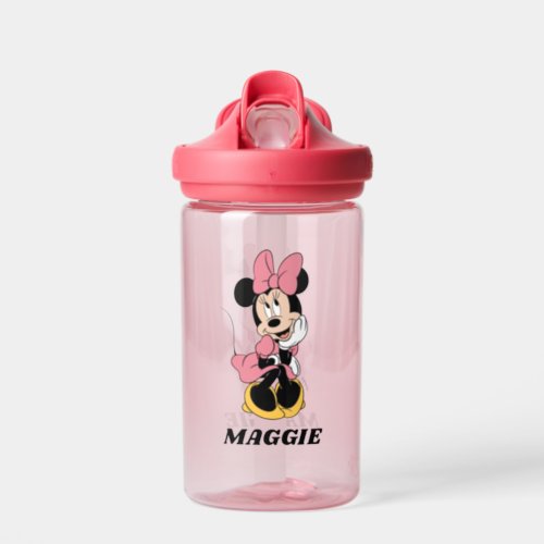 Personalized Minnie Mouse  Posing in Pink  Water Bottle