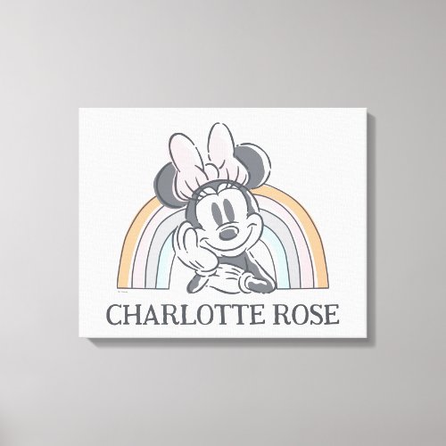 Personalized Minnie Mouse Rainbow Canvas Print