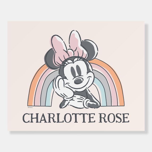 Personalized Minnie Mouse Rainbow Foam Board (Front)