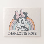 Personalized Minnie Mouse Rainbow Jigsaw Puzzle<br><div class="desc">Personalize this super cute Minnie Mouse jigsaw puzzle with your child's name!</div>