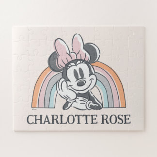 Personalized Minnie Mouse Rainbow Jigsaw Puzzle