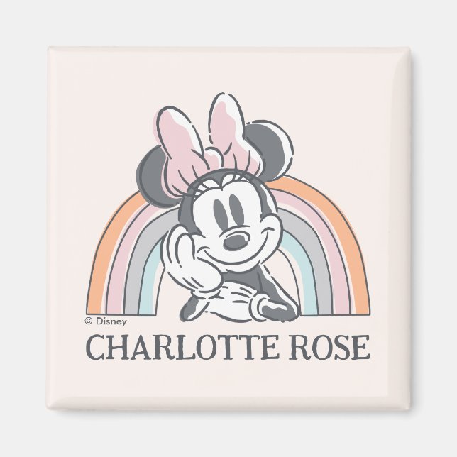 Personalized Minnie Mouse Rainbow Magnet (Front)