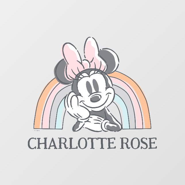 Personalized Minnie Mouse Rainbow Wall Decal (Front)