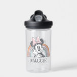 Personalized Minnie Mouse Rainbow  Water Bottle<br><div class="desc">This cute graphic features Minnie Mouse posing with a rainbow. Personalize by adding your name or custom text.</div>
