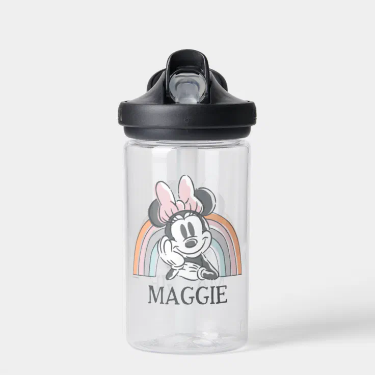 Personalized Minnie Mouse Rainbow Water Bottle