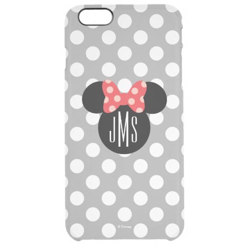 Personalized Minnie Polka Dot Head Silhouette Clear iPhone 6 Plus Case