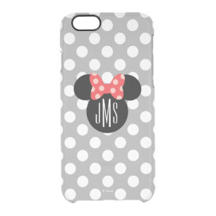 Personalized Minnie Polka Dot Head Silhouette Clear iPhone 6/6S Case