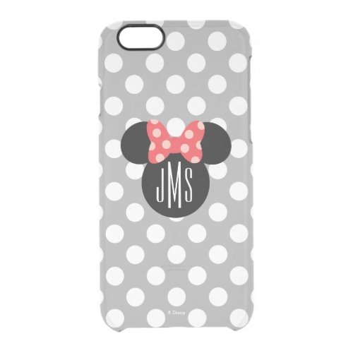 Personalized Minnie Polka Dot Head Silhouette Clear iPhone 66S Case