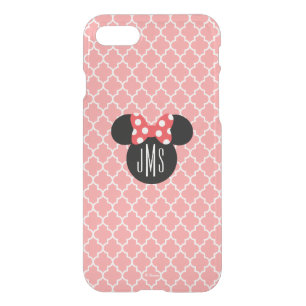 Personalized Minnie Quatrefoil Head Silhouette 2 iPhone SE/8/7 Case