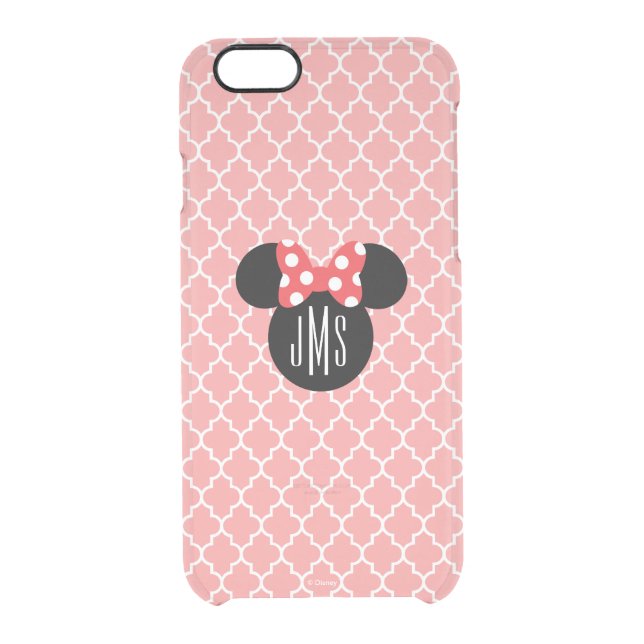 Personalized Minnie Quatrefoil Head Silhouette 2 Uncommon iPhone Case (Back)