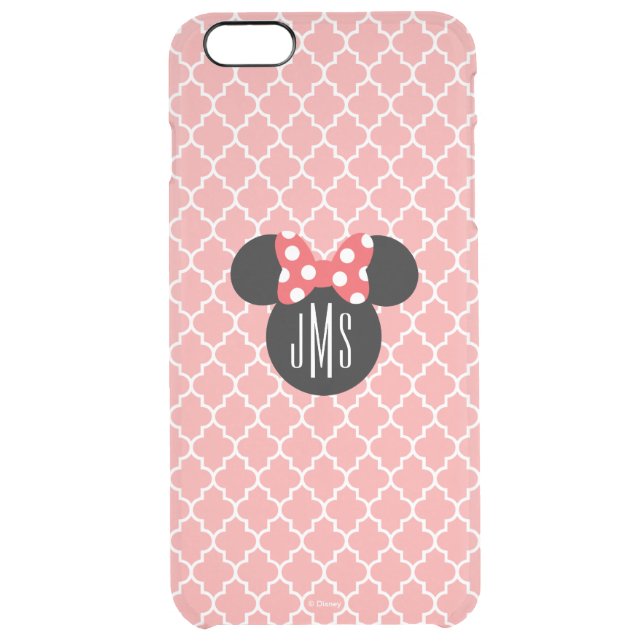 Personalized Minnie Quatrefoil Head Silhouette 2 Uncommon iPhone Case (Back)