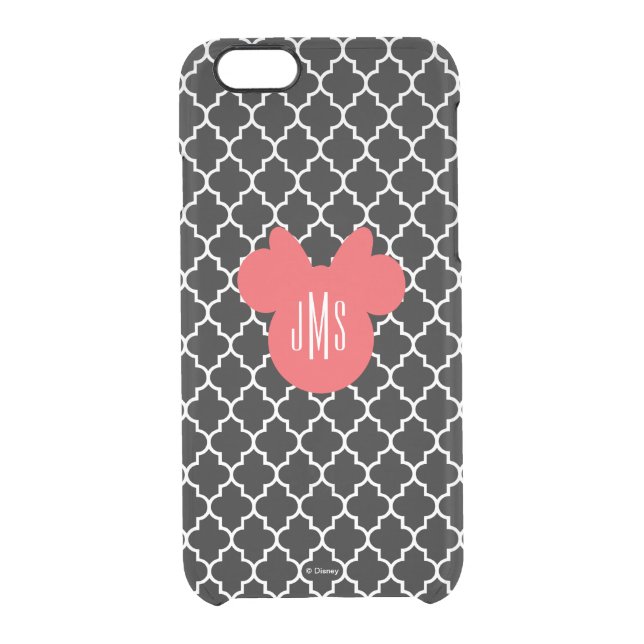 Personalized Minnie Quatrefoil Pattern Uncommon iPhone Case (Back)