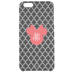 Personalized Minnie Quatrefoil Pattern Clear iPhone 6 Plus Case