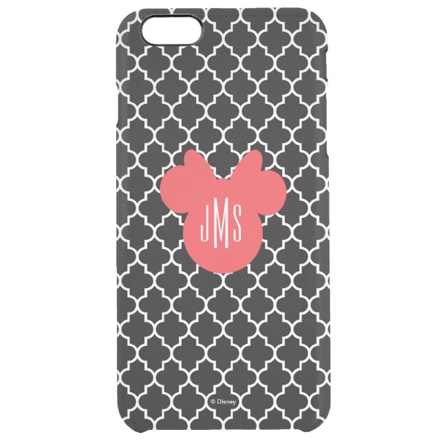 Personalized Minnie Quatrefoil Pattern Uncommon iPhone Case (Back)