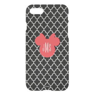 Personalized Minnie Quatrefoil Pattern iPhone SE/8/7 Case