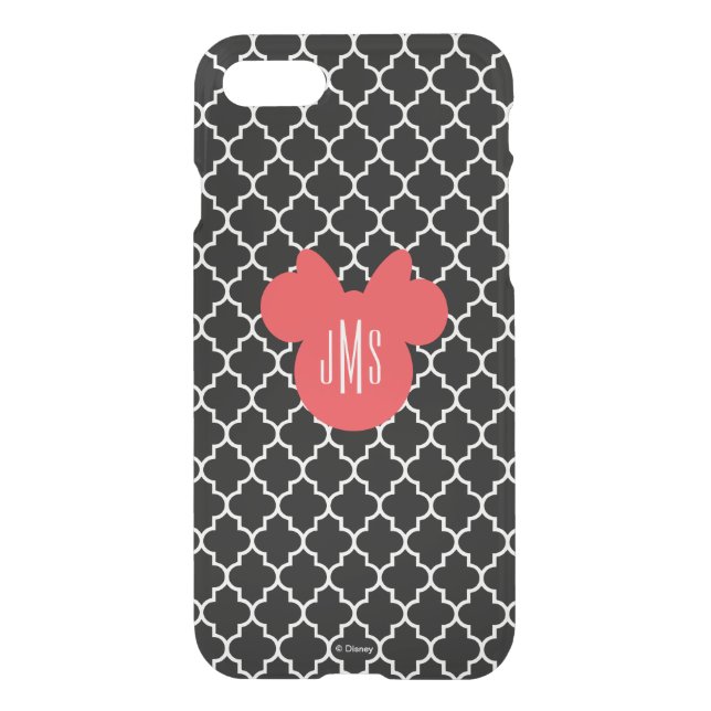 Personalized Minnie Quatrefoil Pattern Uncommon iPhone Case (Back)