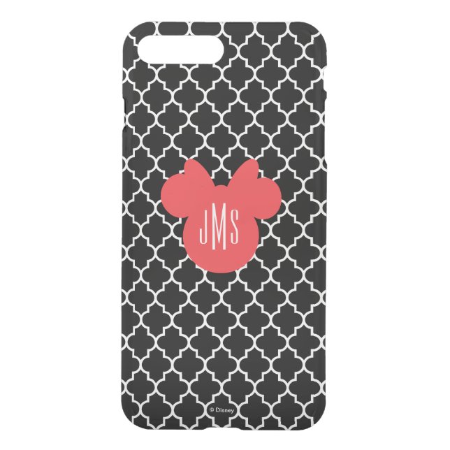 Personalized Minnie Quatrefoil Pattern Uncommon iPhone Case (Back)