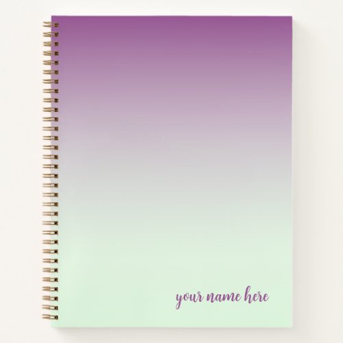 Personalized Mint and Purple Sketch Notebook