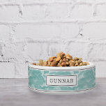 Personalized Mint Green Camo Pattern Pet<br><div class="desc">For the most awesome pets,  this cool personalized bowl for dogs or cats features a pastel mint green camouflage pattern with your pet's name in the center.</div>