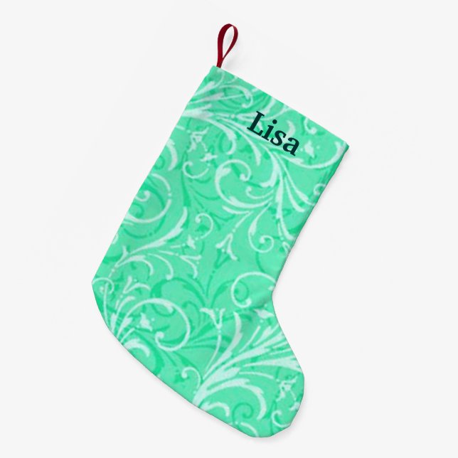Personalized Mint Green Christmas Stocking (Front (Hanging))