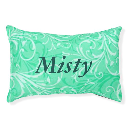 Personalized Mint Green Ornamental Dog Bed