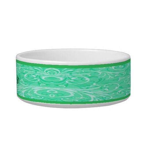 Personalized Mint Green Ornamental Pet Bowl