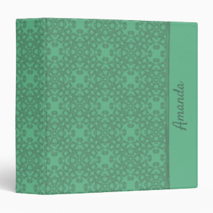 Personalized mint green pattern 3 ring binder